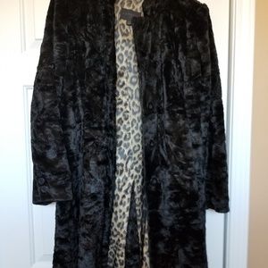 Black fur coat by Express